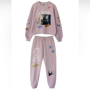 Pastel Graphic Sweatshirt and Jogger Set